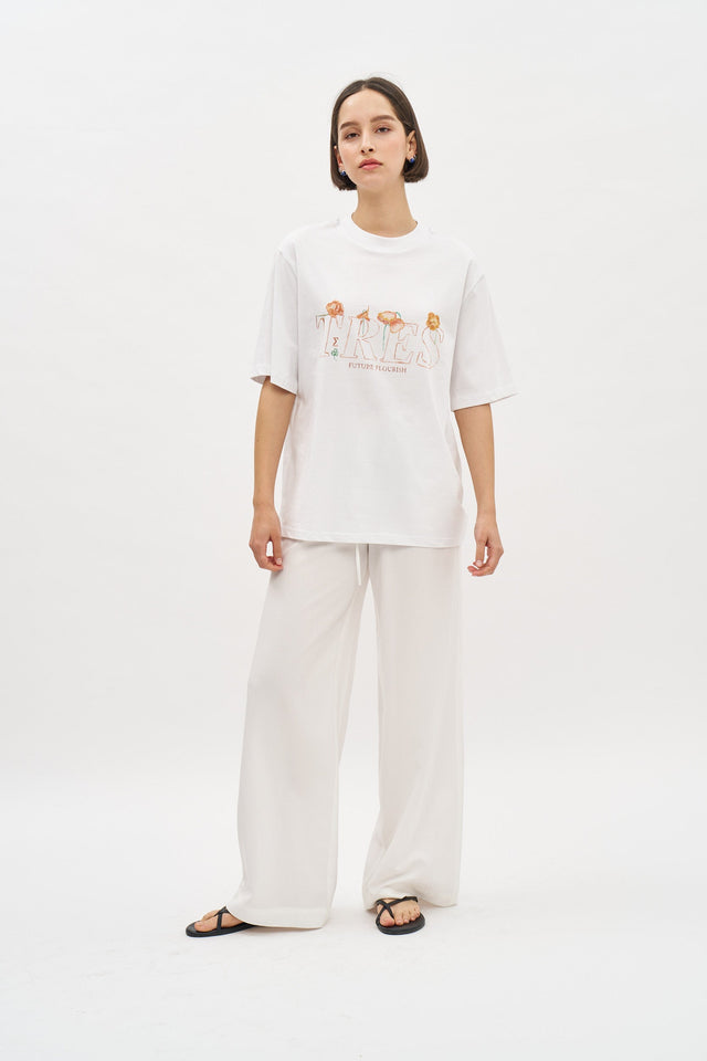 Future Flourish Oversized T White