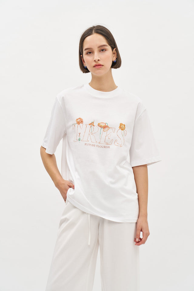 Future Flourish Oversized T White