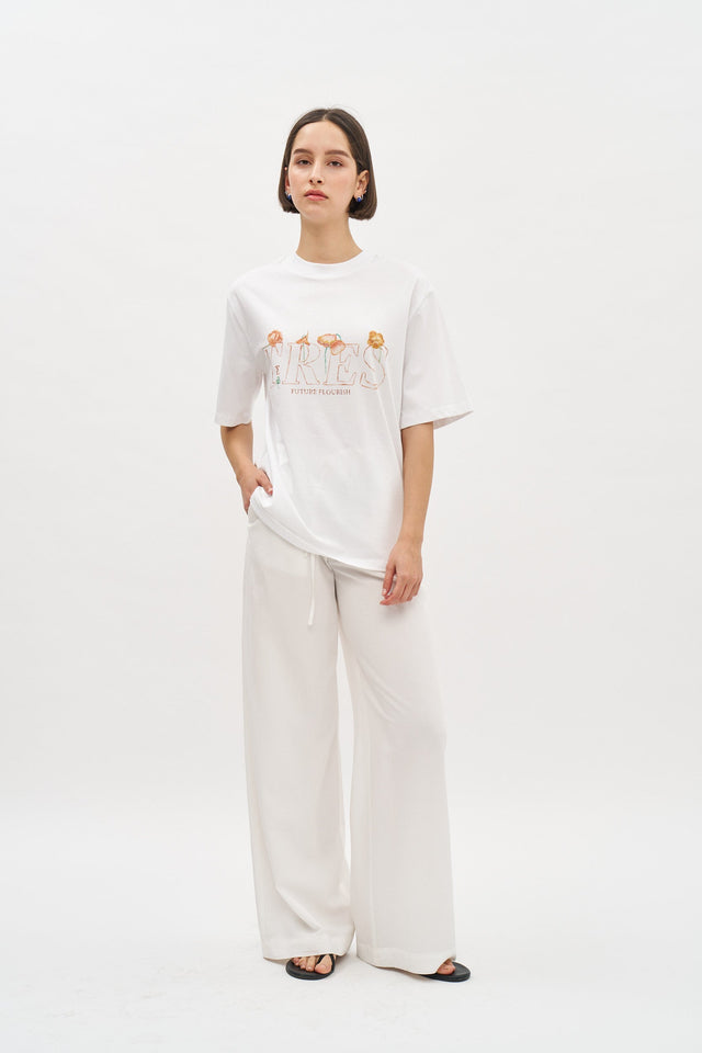 Future Flourish Oversized T White