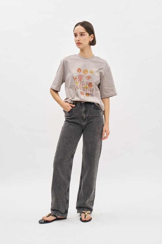 Future Flourish Oversized T Grey