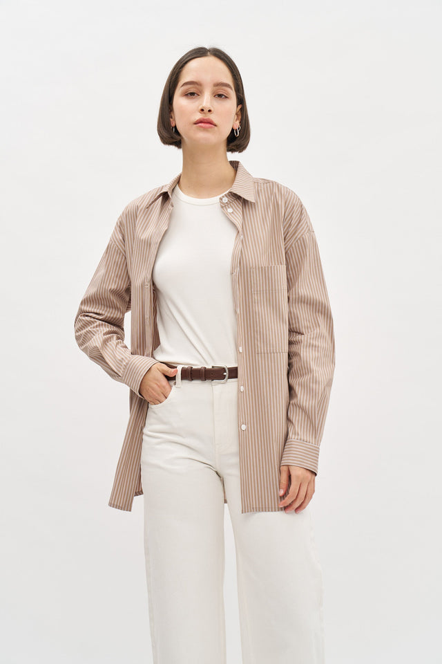 Andy Blouse Brown Stripes