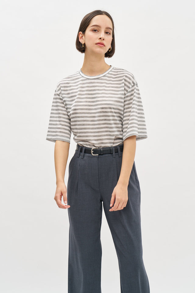 Oversized T Stripes Grey-White
