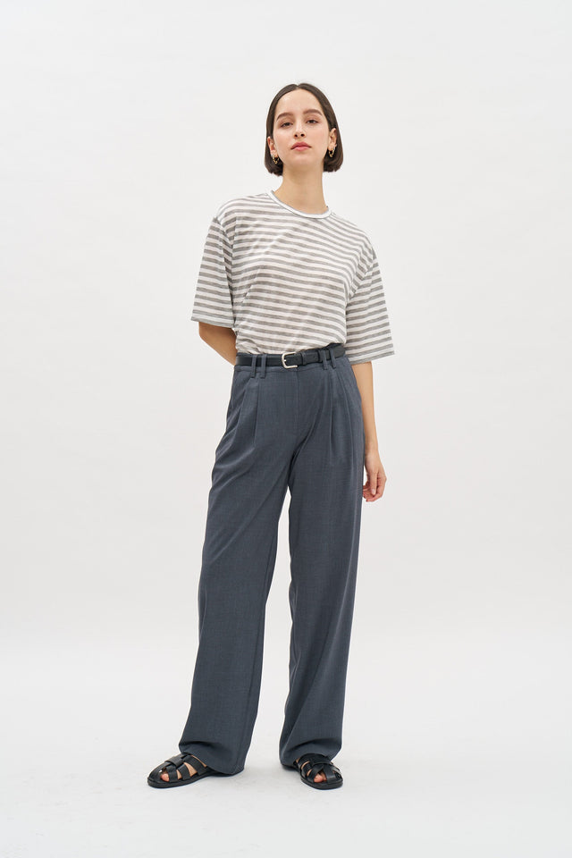 Oversized T Stripes Grey-White