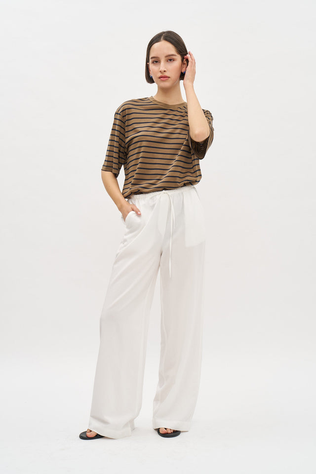 Oversized T Stripes Brown-Blue