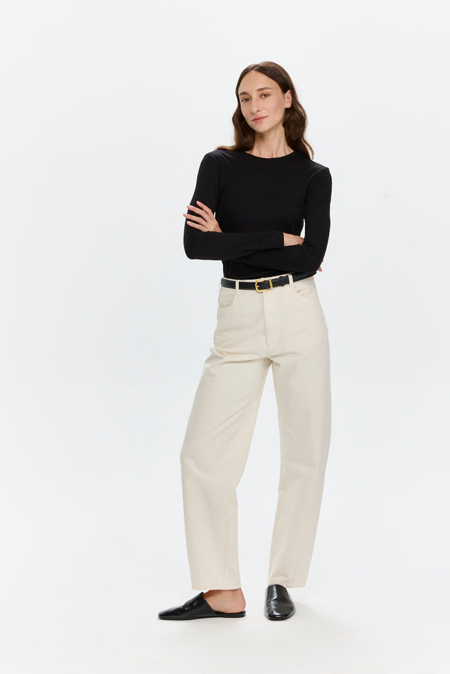 Barrel Leg Pants White