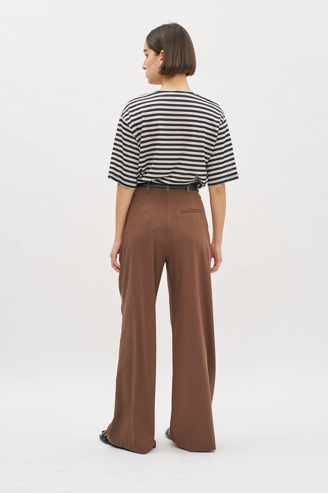 Oversized T Stripes Black-Beige