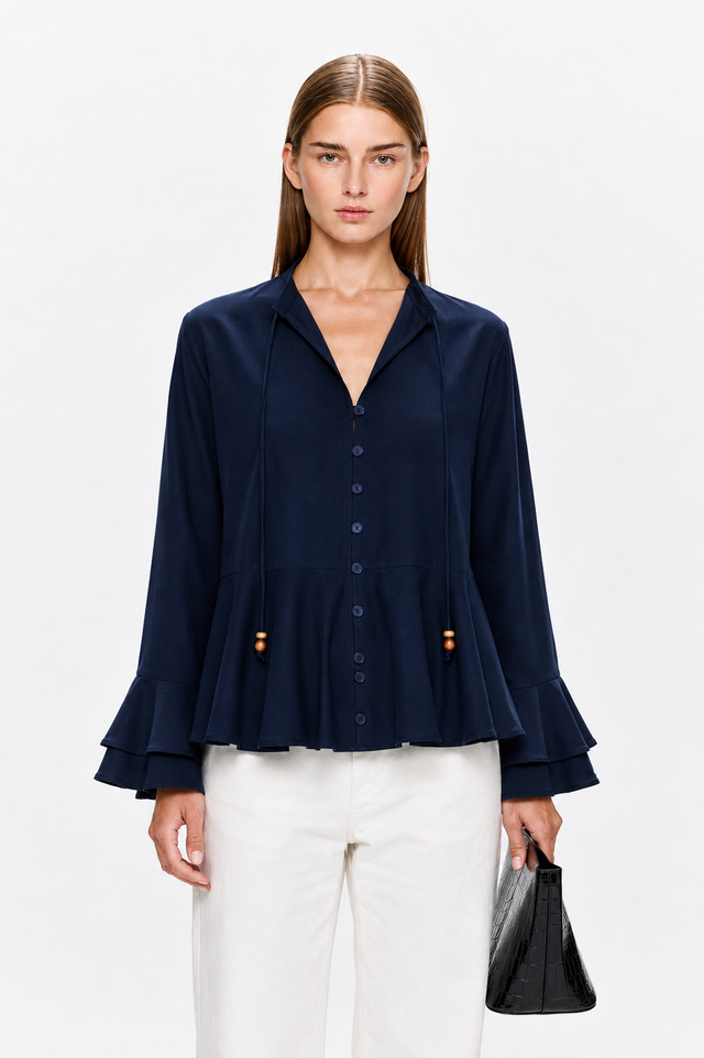 Charlotte Blouse Tencel Blue