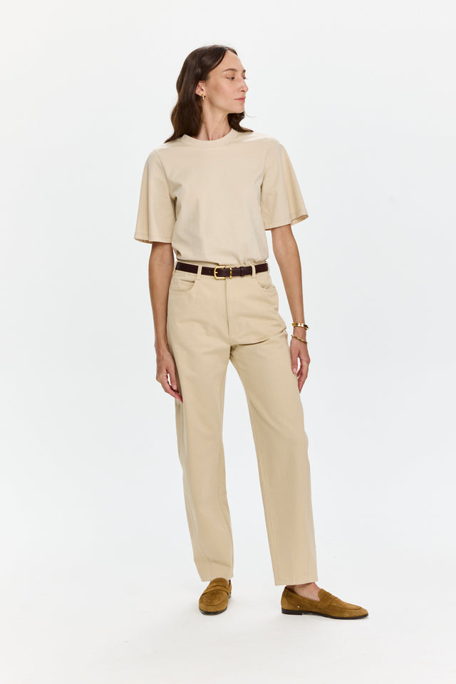 Barrel Leg Pants Beige