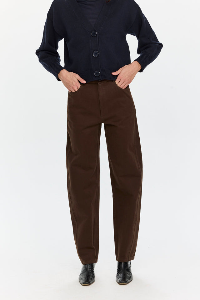 Barrel Leg Pants Brown