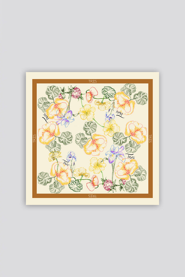 Beige Future Flourish Scarf