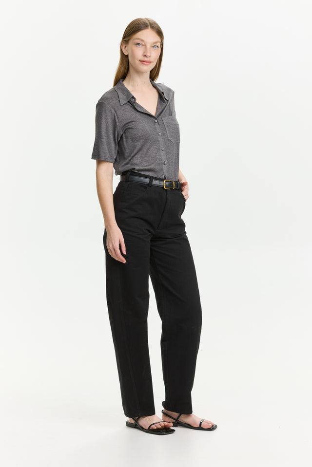 Barrel Leg Pants Black