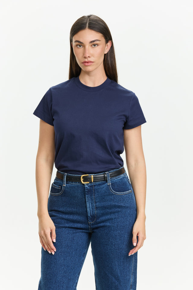 Tres fitted T Dark Blue