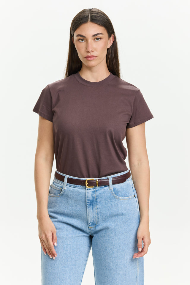 Tres fitted T Dark Brown