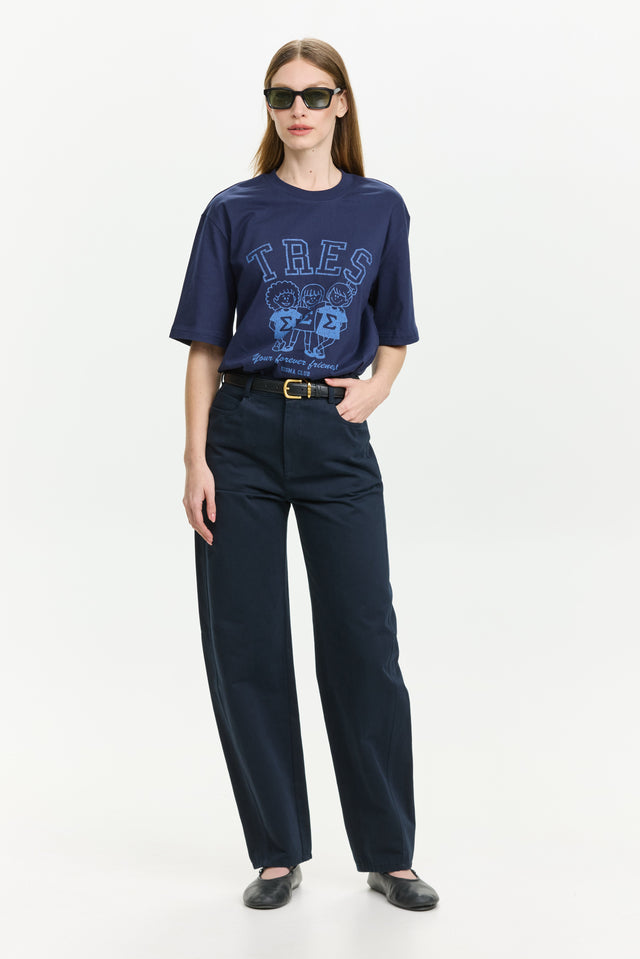 Barrel Leg Pants Navy