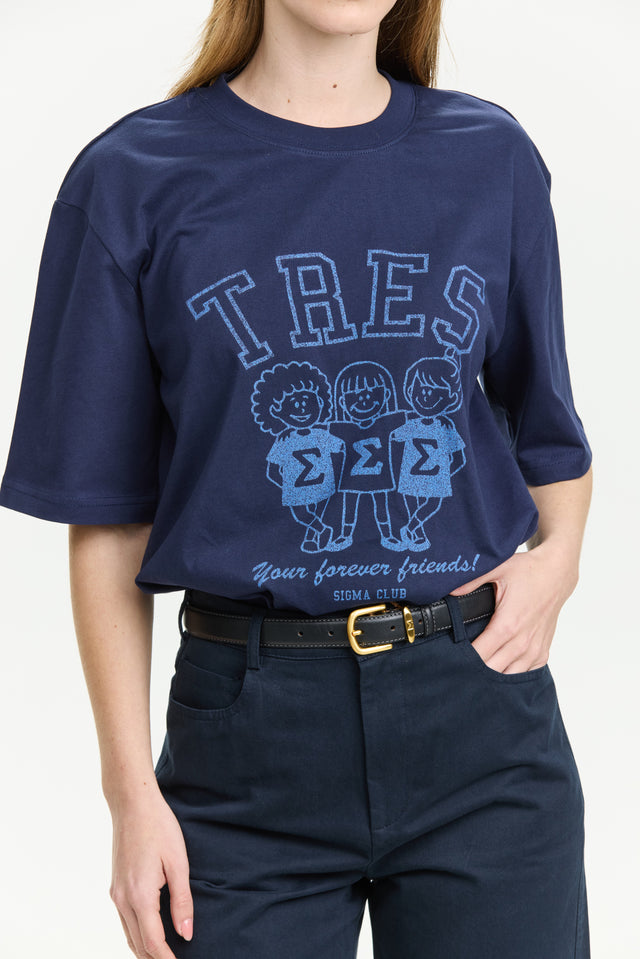 TRES Oversized T Navy
