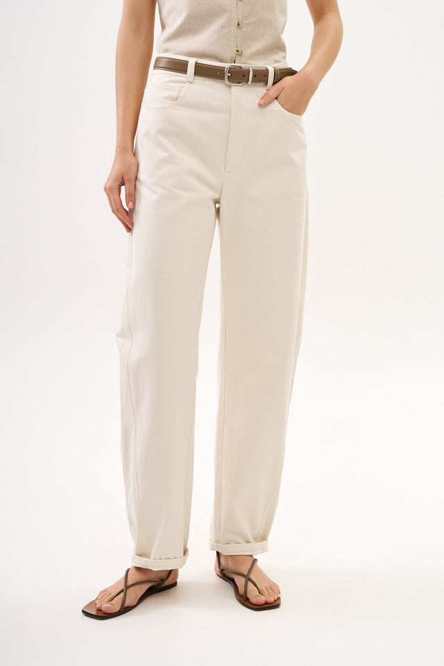 Barrel Leg Pants White