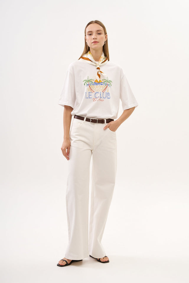 Le Club Sketch Oversized T White