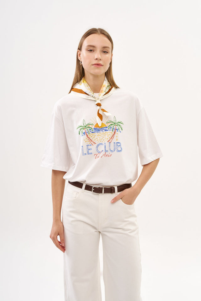Le Club Sketch Oversized T White