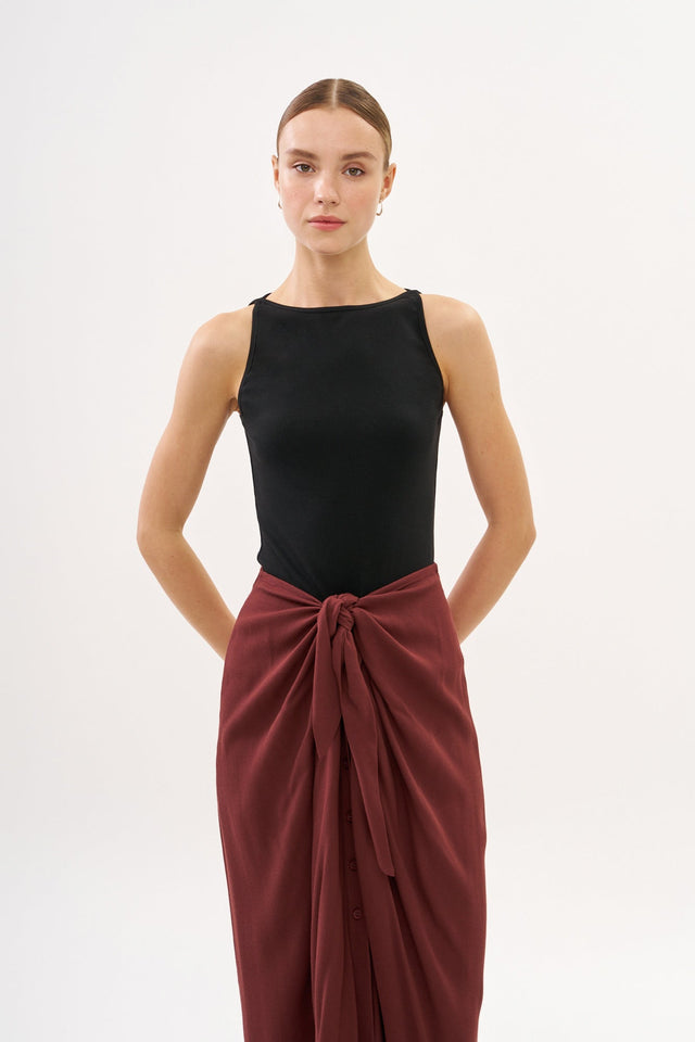 Vera Rib Tank Top Black