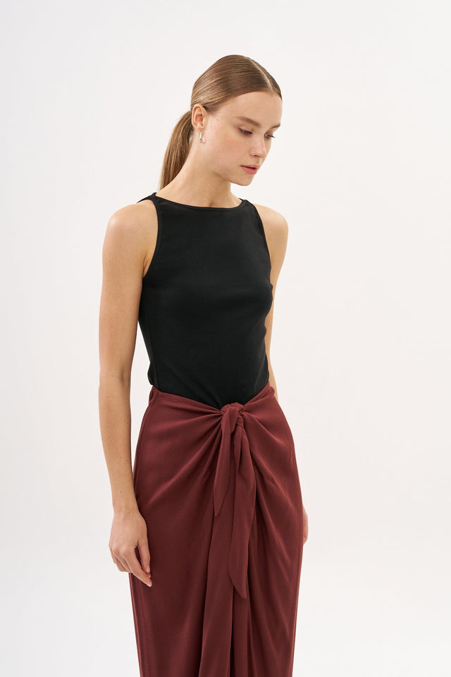 Vera Rib Tank Top Black