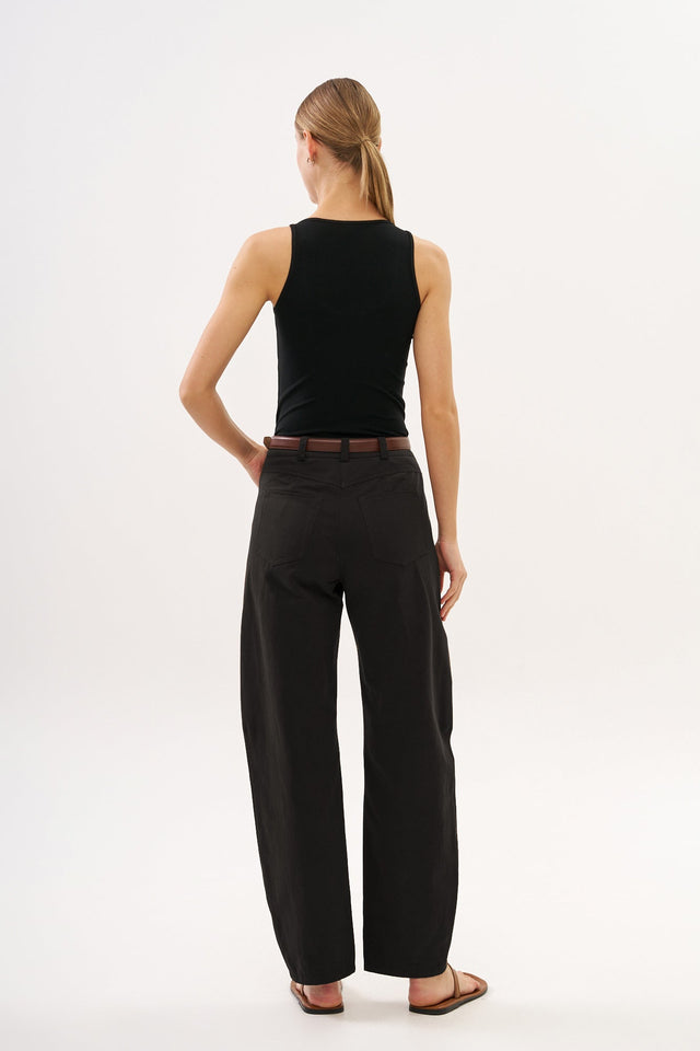 Barrel Leg Pants Black