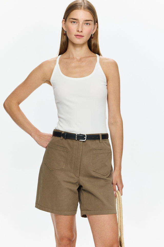 Pre-order: Lin Scop-neck Top White