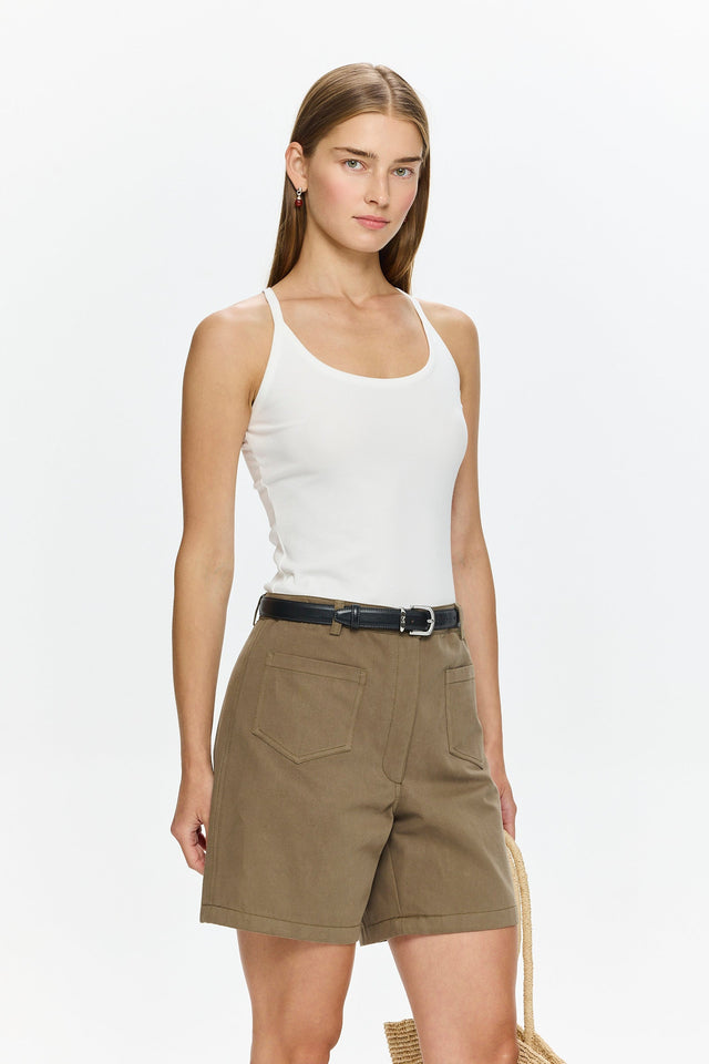 Pre-order: Lin Scop-neck Top White