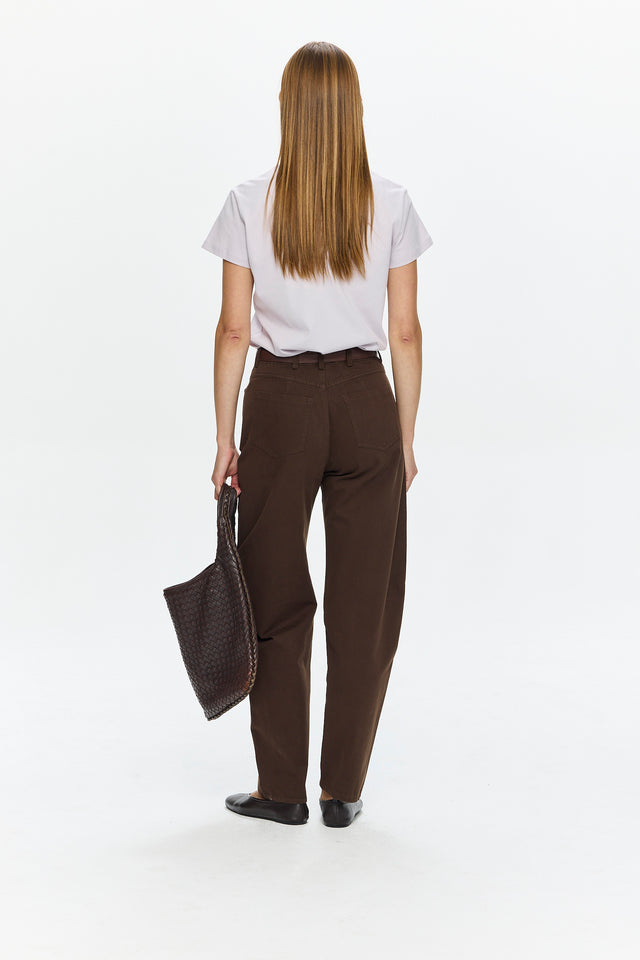 Barrel Leg Pants Brown