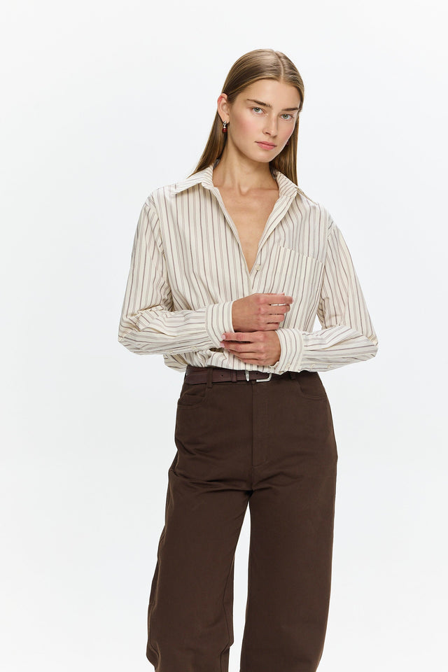 Sam Blouse Bordeax Stripes