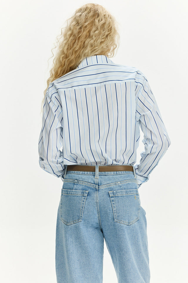 Sam Blouse Light Blue Stripes