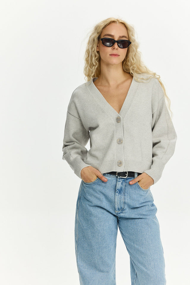 Mia Cardigan Grey Melange