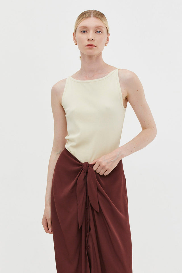 Vera Rib Tank Top Butter Yellow