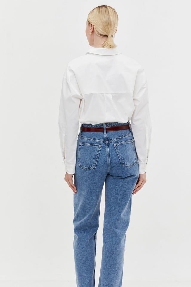 Classic Cut Denim Washed Blue