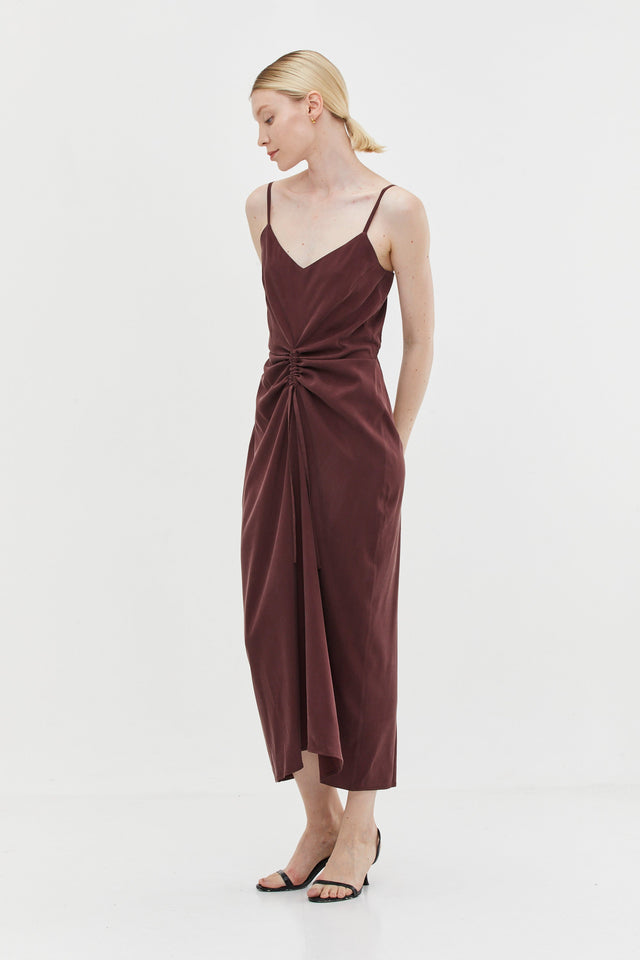 Nina Dress Cupro Burgundy