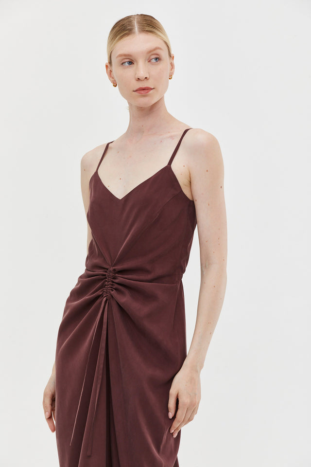 Nina Dress Cupro Burgundy