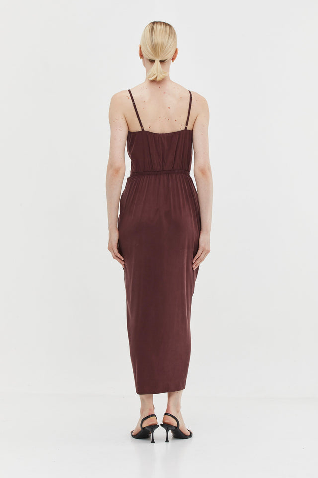 Nina Dress Cupro Burgundy