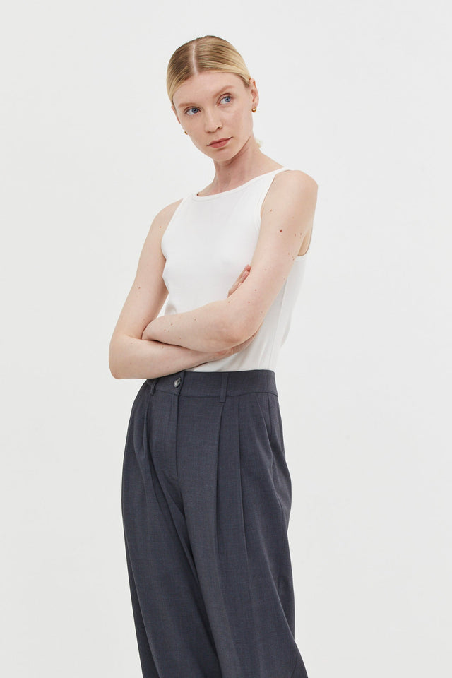 Vera Rib Tank Top White