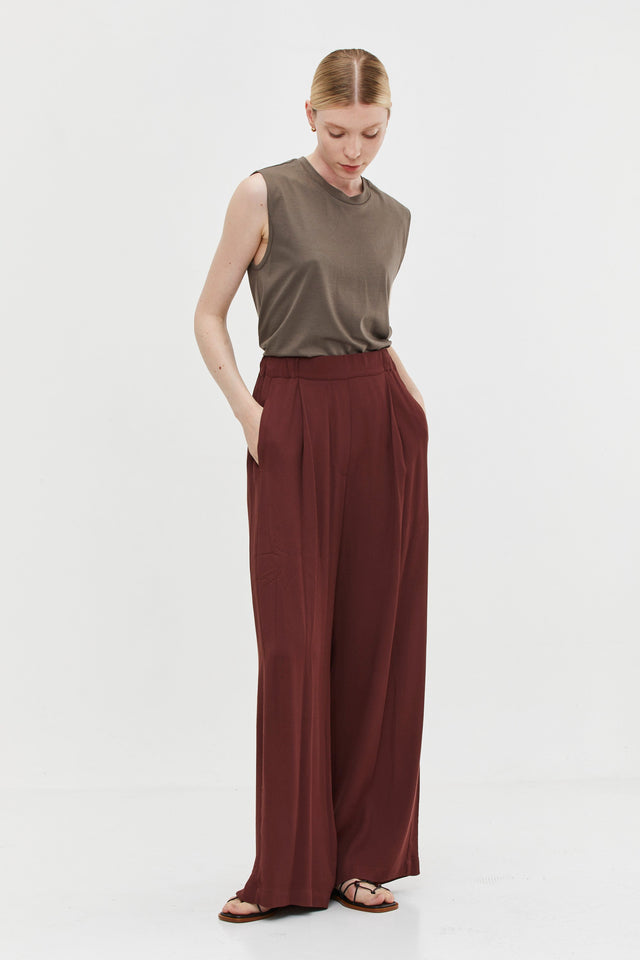 Ivy Ecovero Pants Burgundy