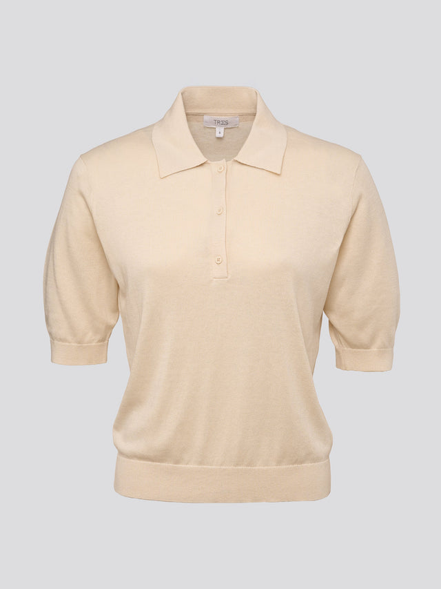 Short Sleeve Polo Cream