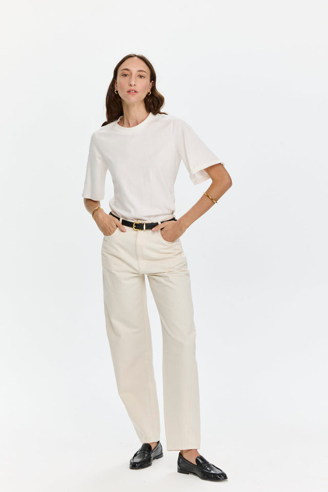 Barrel Leg Pants White