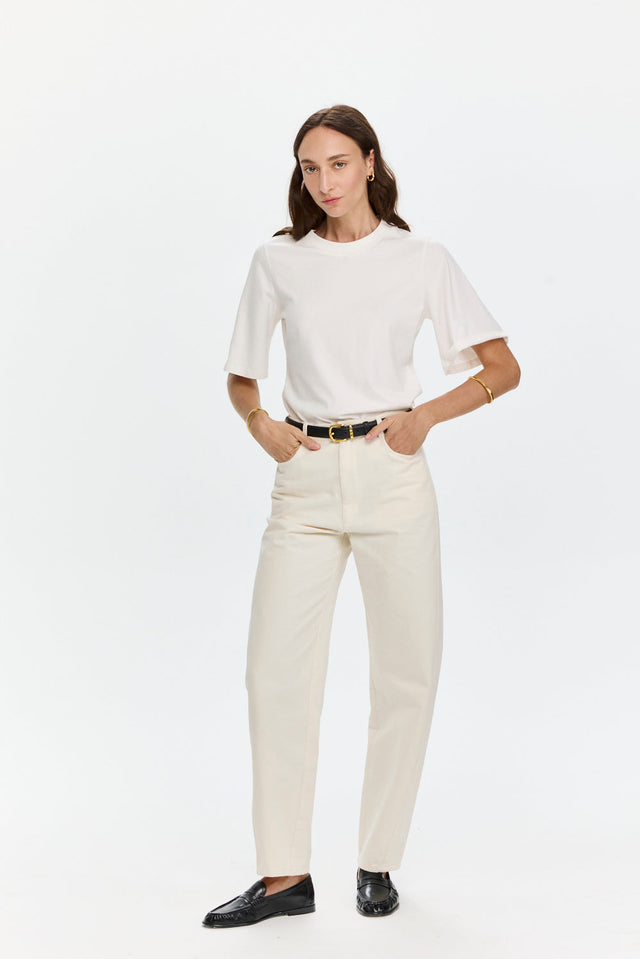 Barrel Leg Pants White