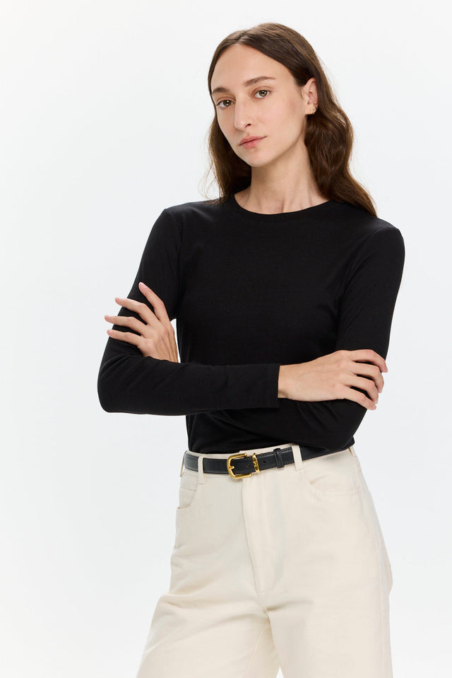 Mili Tencel Silk Top Black