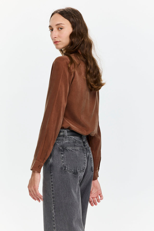 Cupro Blouse Brown