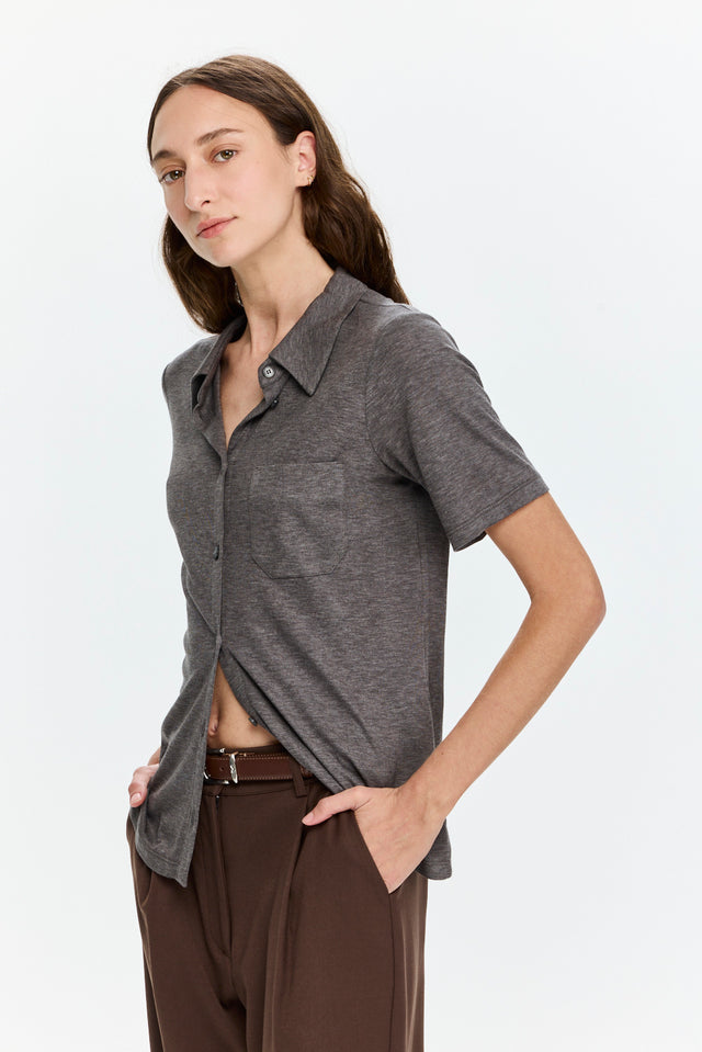 Alison Soft Blouse Dark Grey