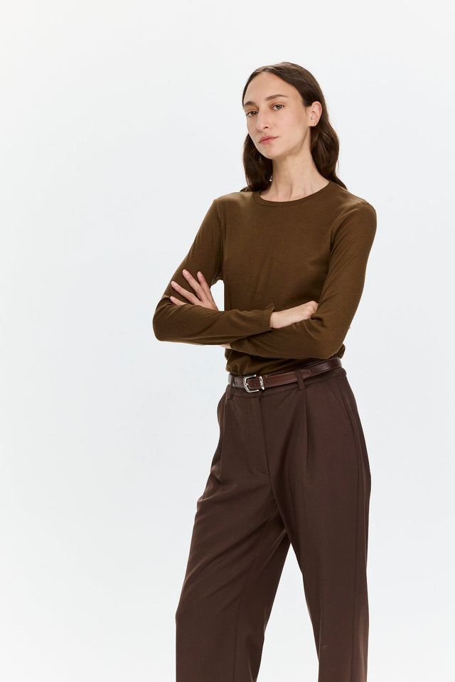 Mili Tencel Silk Top Brown