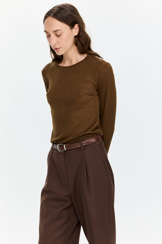Mili Tencel Silk Top Brown