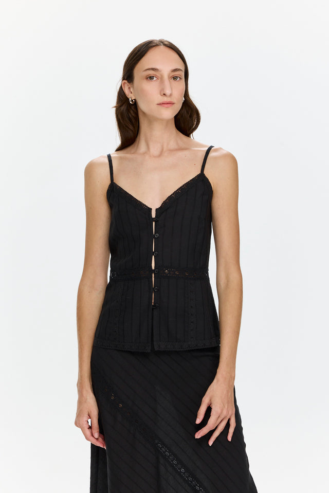 Camille Lace Top Black