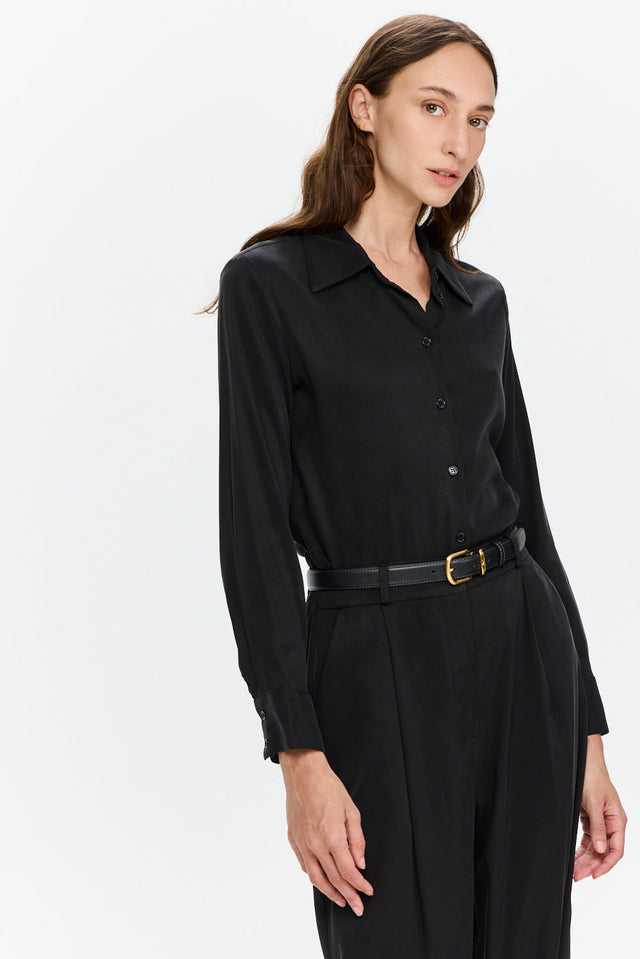 Cupro Blouse Black