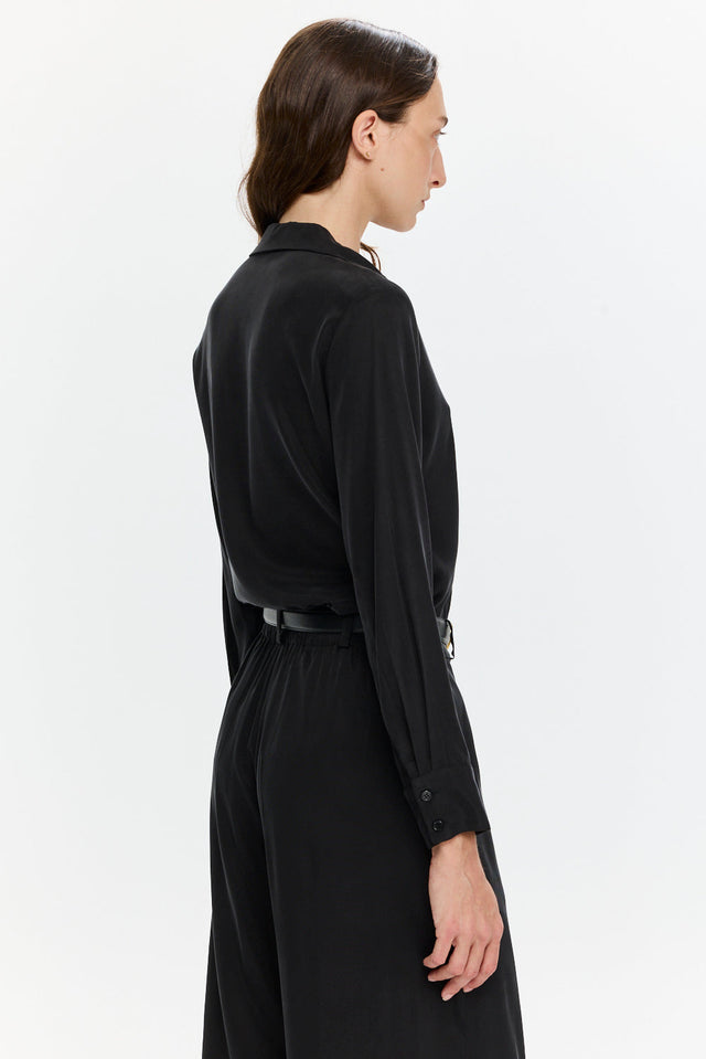 Cupro Blouse Black