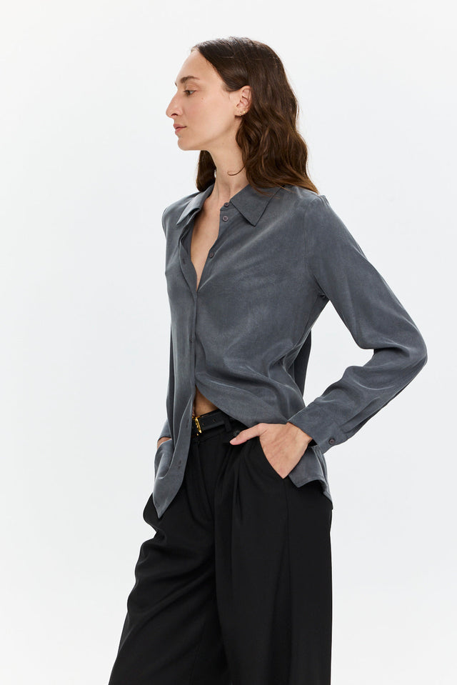 Cupro Blouse Grey